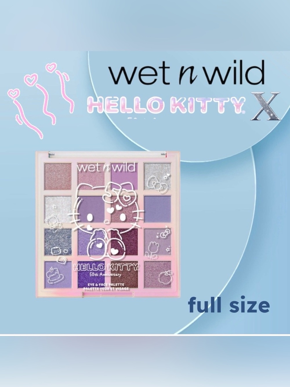 🇺🇸🆕📦NIB WET N WILDxHELLO KITTY | FULL | Eye & Face Palette Big Smile Purples